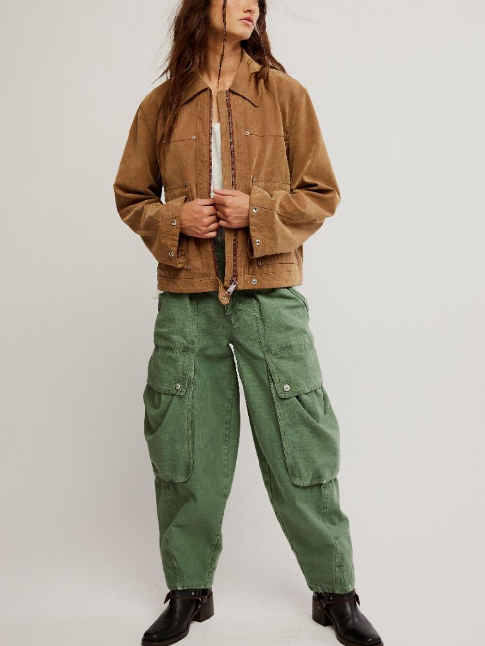 Free People Suede Leather Jacket in Camel Brown - Picture 5 of 11